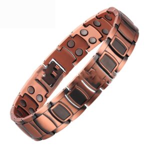 Red Copper Magnetic Energy Bracelet – Retro Handmade Wellness Jewelry