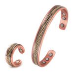 Magnetic Red Copper Ring & Bracelet Set – Vintage Energy Jewelry Collection