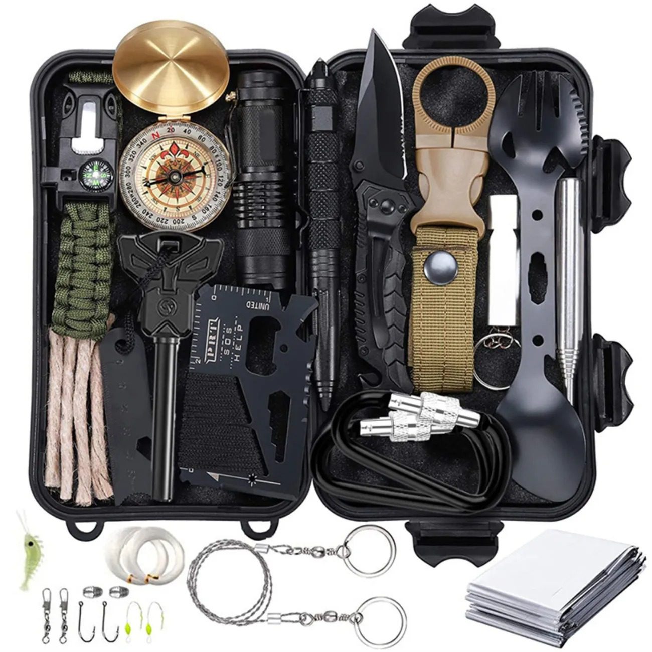 Outdoor Wilderness Survival Kit – Emergency Adventure & Preparedness Tool Set - Image 5
