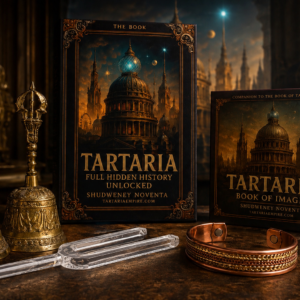 tartaria bundle crystal tuning fork copper bracelet copper bell and tartaria books